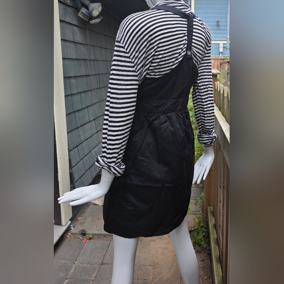 Splitz Black sturdy cotton zip up overall dress with pockets.small - Picture 5 of 14